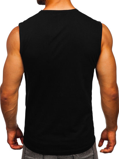 Camiseta estampada sin mangas color negro y grafito Bolf 14818