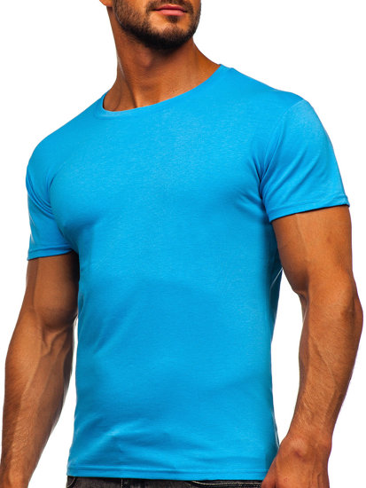 Camiseta para hombre sin estampado color azul celeste Bolf 2005