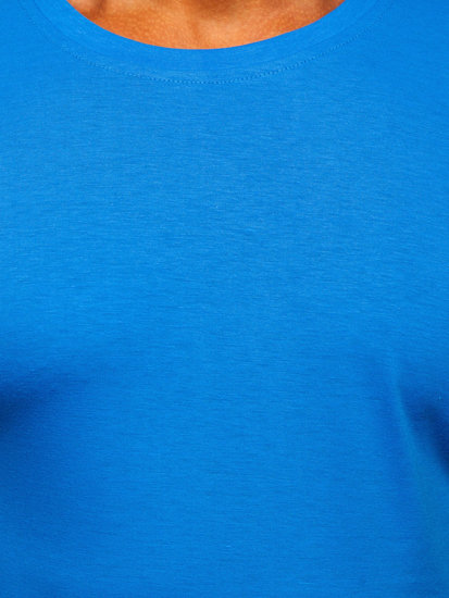 Camiseta para hombre sin estampado color azul claro Bolf 2005