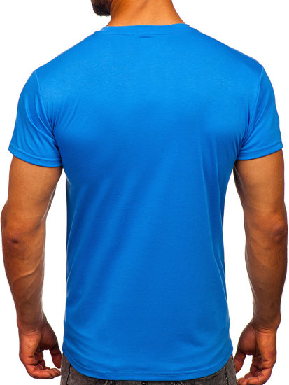 Camiseta para hombre sin estampado color azul claro Bolf 2005