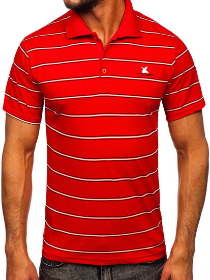 Camiseta polo de manga corta para hombre rojo Bolf 14954