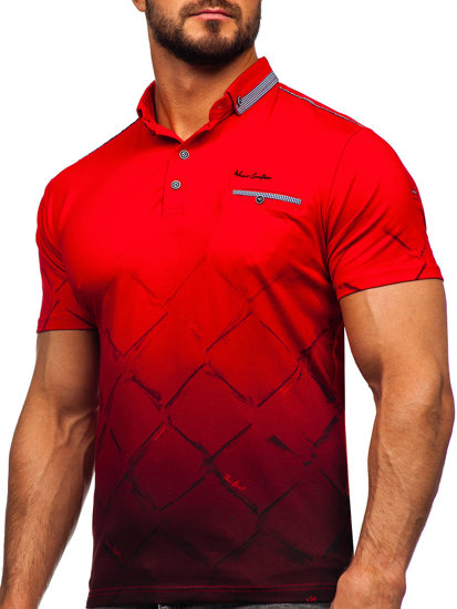 Camiseta polo de manga corta para hombre rojo Bolf 192650