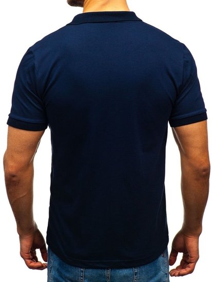 Camiseta polo para hombre azul oscuro Bolf 171221