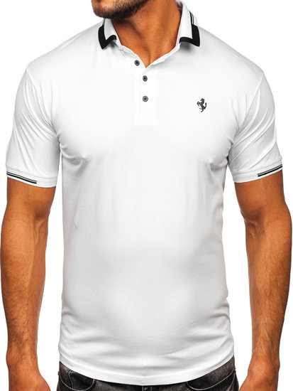 Camiseta polo para hombre blanco Bolf 192494