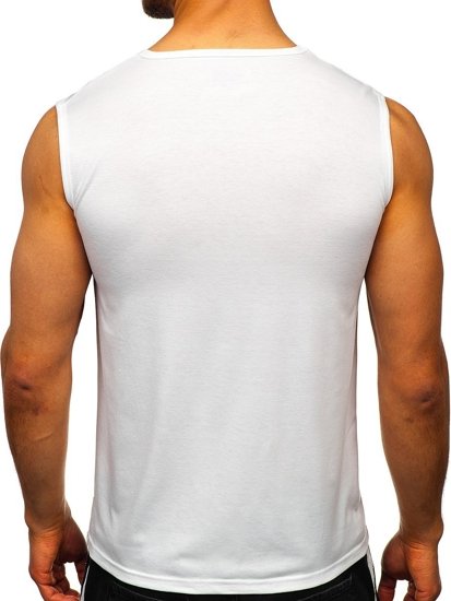 Camiseta sin manga con estampado blanco Bolf KS2079