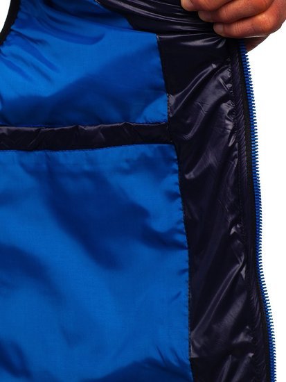 Chaleco acolchado con capucha para hombre color azul oscuro Bolf 6700