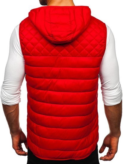 Chaleco acolchado con capucha para hombre color rojo Bolf HDL88003