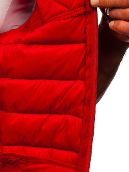 Chaleco acolchado con capucha para hombre color rojo Bolf HDL88003