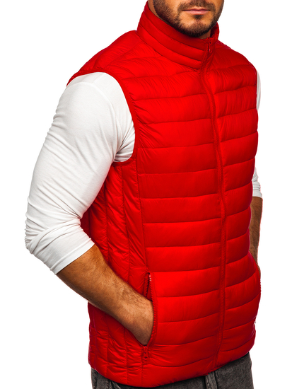 Chaleco acolchado sin capucha para hombre rojo Bolf LY32