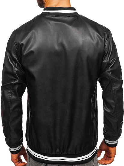 Chaqueta de cuero para hombre negro Bolf 1132