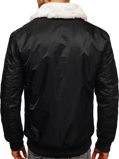 Chaqueta de entretiempo aviador para hombre negro Bolf 1787