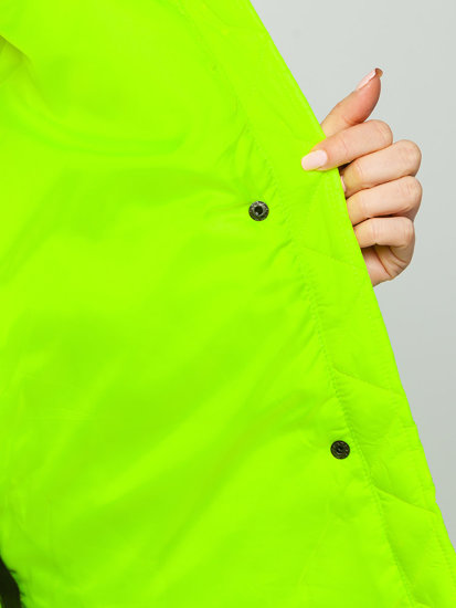 Chaqueta de invierno con capucha para mujer amarillo y fluorescente Bolf JIN211
