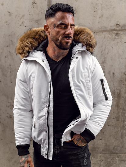 Chaqueta de invierno para hombre blanca Bolf 2019