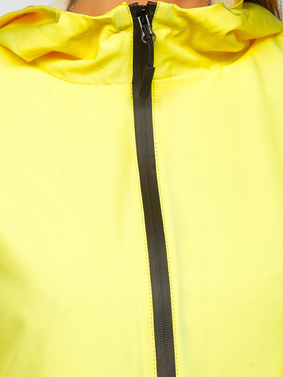 Chaqueta deportiva de entretiempo cortavientos para mujer color amarillo Bolf HH036