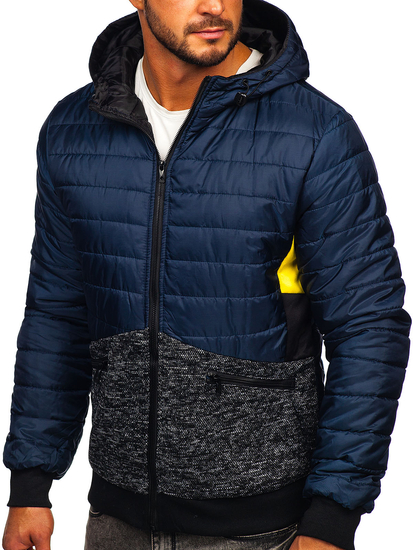 Chaqueta deportiva de entretiempo para hombre color azul oscuro Bolf M10019