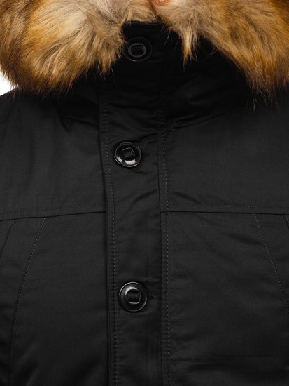 Chaqueta parka de invierno para hombre alaska color negro Bolf JK355