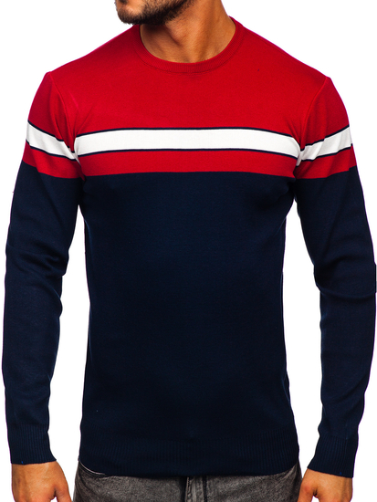 Jersey para hombre rojo y azul oscuro Bolf H2107