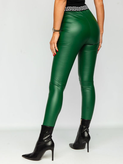 Leggings de cuero ecológico para mujer verde Bolf MY16572