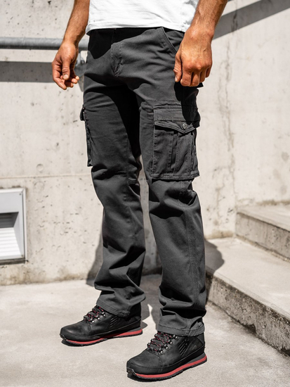 Pantalón cargo con cinturón para hombre grafito Bolf 1672