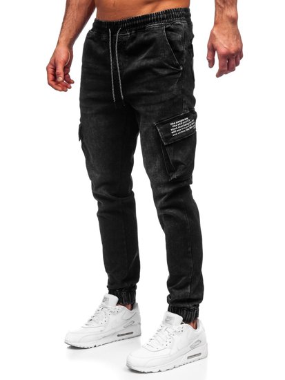 Pantalón cargo jogger vaquero tipo slim fit para hombre color negro Bolf 61015W0