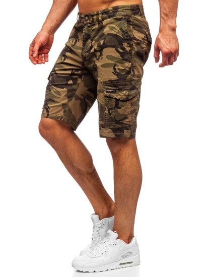 Pantalón corto cargo camuflaje tipo shorts para hombre caqui Bolf 6137