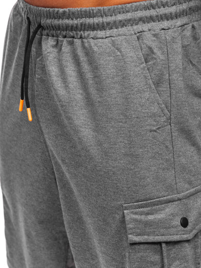 Pantalón corto de chándal cargo para hombre grafito Bolf 8K218