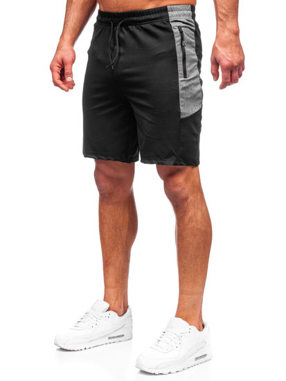 Pantalón corto de chándal para hombre negro Bolf 68026