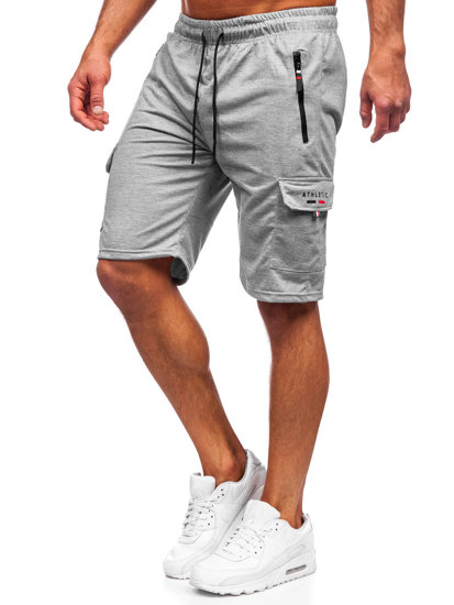 Pantalón corto de chándal tipo cargo para hombre gris Bolf JX762
