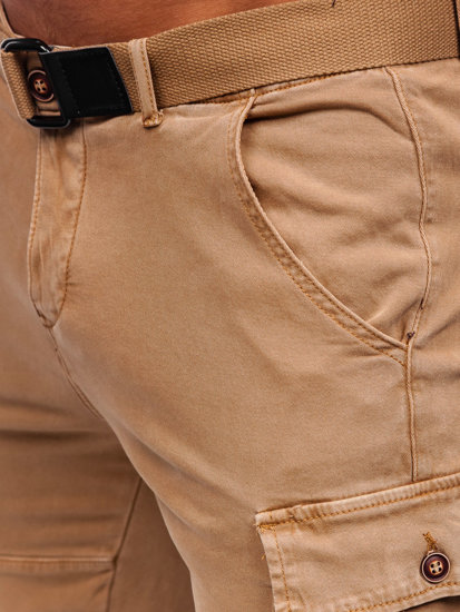 Pantalón corto de combate con cinturón para hombre camel Bolf MP0109KA