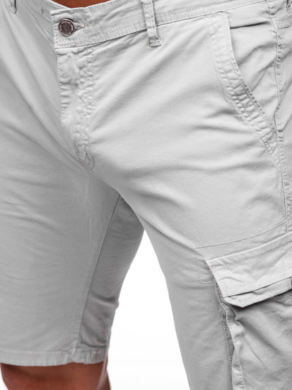 Pantalón corto de tela cargo para hombre gris Bolf J707