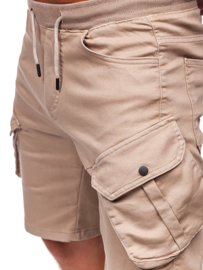 Pantalón corto de tela tipo cargo para hombre beige Bolf 384k