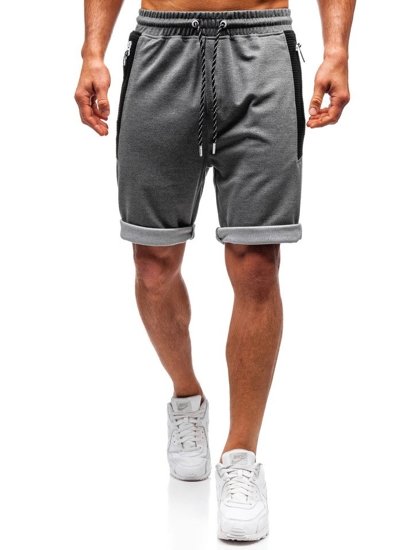 Pantalón corto deportivo para hombre gris y blanco Bolf Q3874