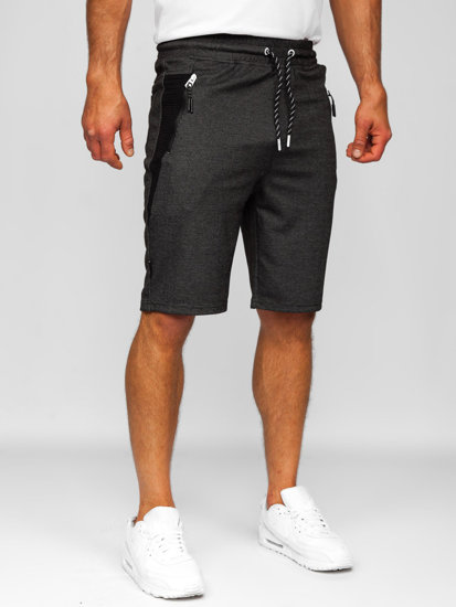 Pantalón corto deportivo para hombre negro y blanco Bolf Q3876