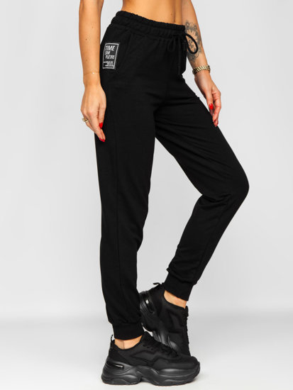 Pantalón de chándal para mujer negro Bolf VE34
