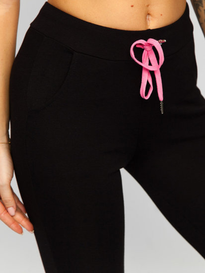 Pantalón de chándal para mujer negro y rosa Bolf CYF802NM