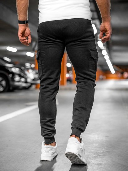 Pantalón grueso de combate joggers de chándal para hombre negro Bolf JX8709A