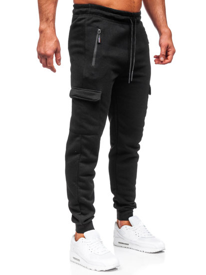 Pantalón jogger de chándal cargo para hombre negro Bolf JX6028