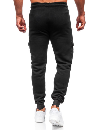 Pantalón jogger de chándal cargo para hombre negro Bolf JX6028