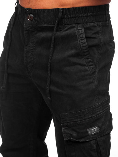 Pantalón jogger de tela cargo para hombre negro Bolf KA8509