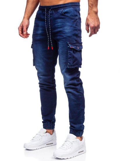 Pantalón vaquero jogger cargo para hombre color azul oscuro Bolf R51001W0