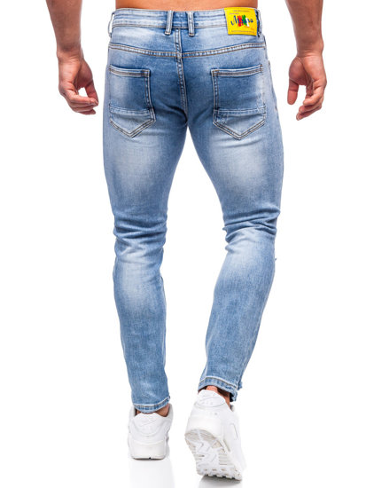 Pantalón vaquero slim fit con cinturón para hombre azul claro Bolf KX936