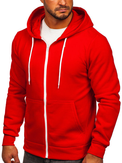 Sudadera abierta con capucha para hombre color rojo Bolf 2161