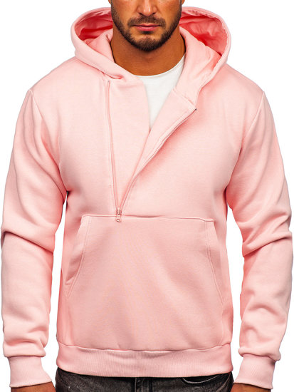 Sudadera con capucha para hombre color rosa claro Bolf 02