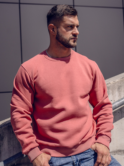 Sudadera gruesa sin capucha para hombre salmon Bolf 2001A