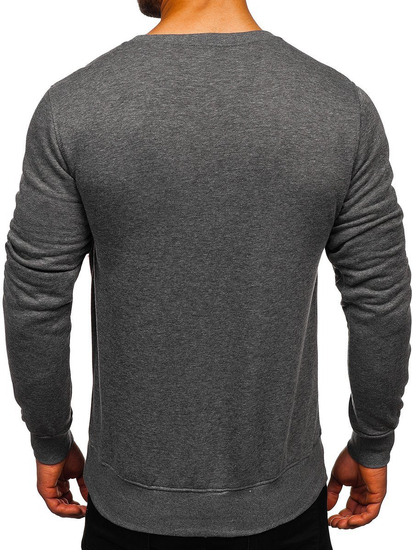Sudadera sin capucha para hombre grafito y naranja Bolf 2021