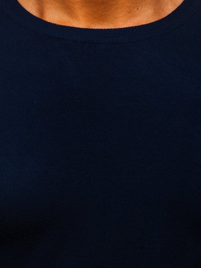 Suéter básico para hombre color azul oscuro Bolf YY01