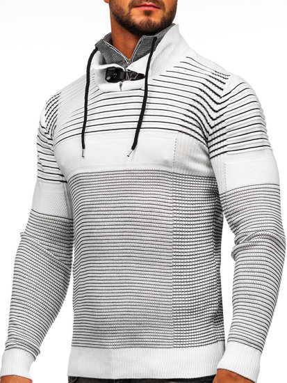 Suéter con cuello alto para hombre color blanco Bolf 1038