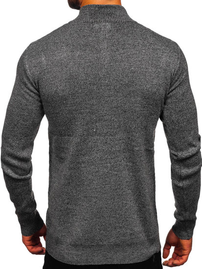 Suéter para hombre con cuello alto color gris Bolf S8206