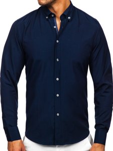Camisa con manga larga para hombre color azul oscuro Bolf 20716