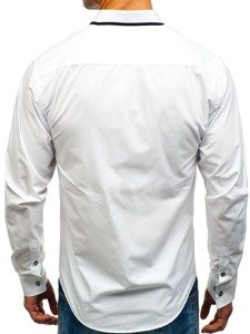 Camisa de manga larga elegante para hombre blanca Bolf 8824